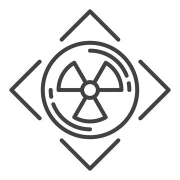 Radioactive Attention vector Radiation Warning linear icon or symbol Stock Illustration