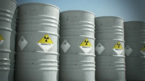 Radioactive barrel Danger disaster garbage sickness pollution environment Stock Footage 21841568
