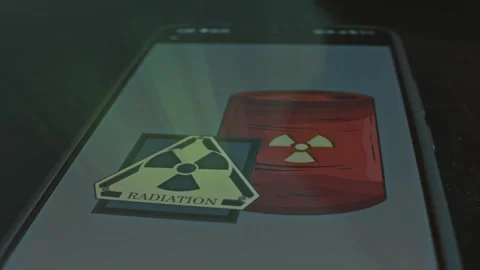 Radioactive barrel, radiation symbol presentation Stock Footage 304523007