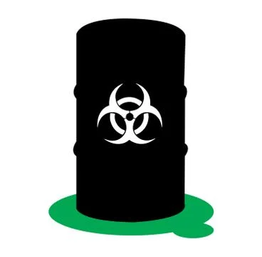 Radioactive barrel with waste 스톡 일러스트