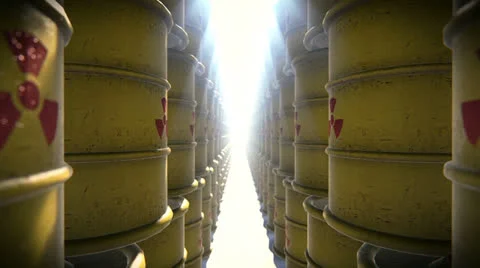 Radioactive barrels Stock Footage 25301475