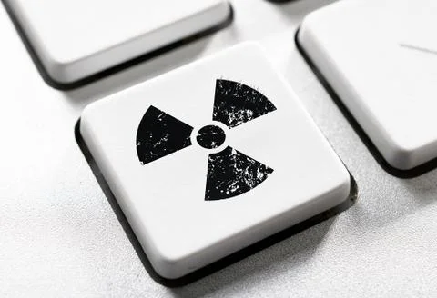 Radioactive button Stock Photos