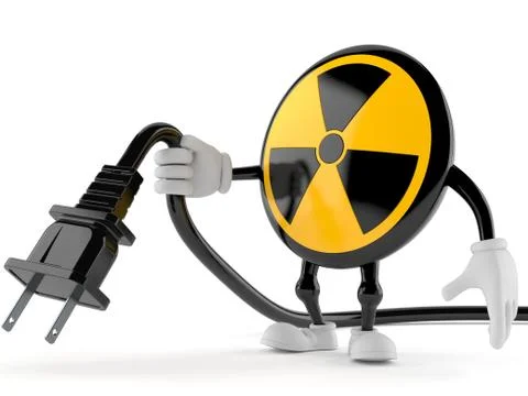 Radioactive character holding electric cable Illustrazione stock