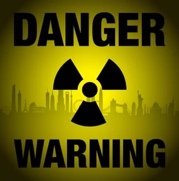 Radioactive cityscape sign Stock Illustration