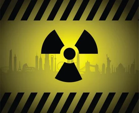 Radioactive cityscape sign イラスト素材