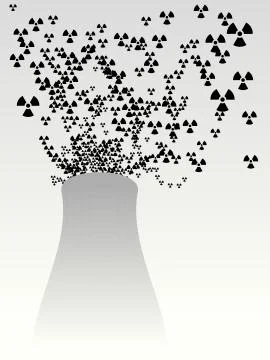 Radioactive cooling tower Stock Illustration