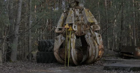 Radioactive Crane Claw Chernobyl Zone Stock Footage 200946359