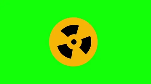 Radioactive danger yellow triangle animation. (NUCLEAR WARNING) Stock Footage 311788696