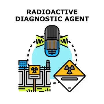 Radioactive diagnostic agent concept vector illustration Stock Illustration