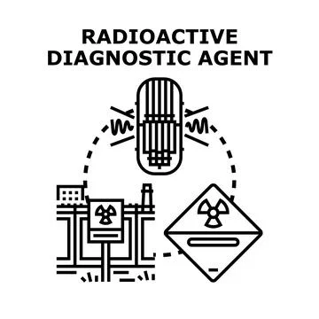 Radioactive diagnostic agent concept vector illustration Stock Illustration