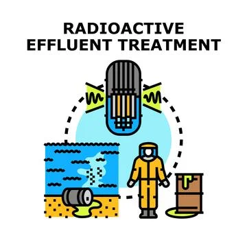 Radioactive effluent treatment process concept for waste Stock Illustration