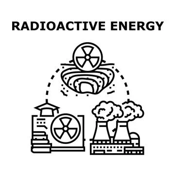 Radioactive energy cycle producing nuclear power Stock Illustration