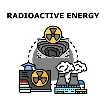 Radioactive energy cycle producing nuclear power Stock Illustration