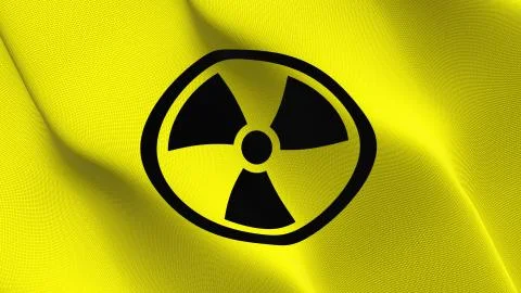 Radioactive flag waving on wind. Stock-Illustration