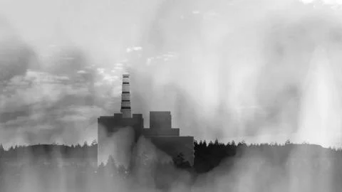 Radioactive forest during forest wildfires around the Chornobyl exclusion zone Stock Illustration