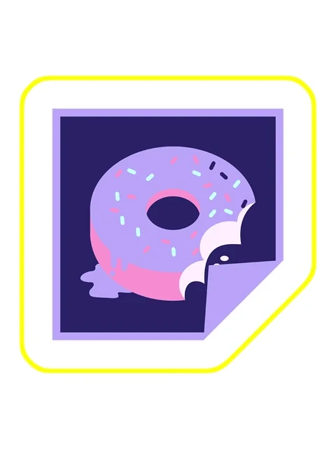 Radioactive glowing animation of bitten frosted donut graphic vector illust.. Stock Footage 324356074