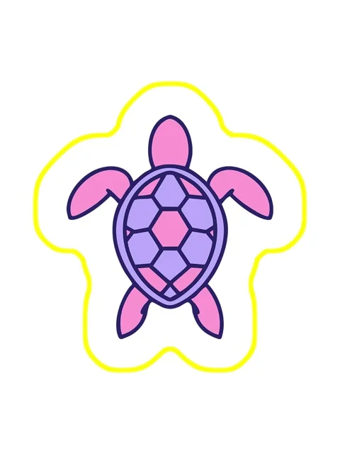 Radioactive glowing animation of brazilian turtle shown from above drawing Stock Footage 324062685