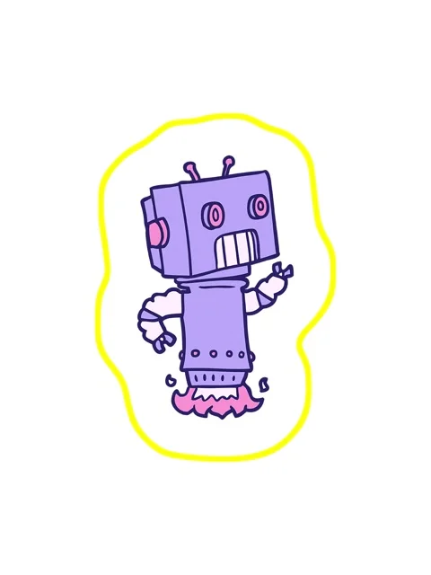 Radioactive glowing animation of cartoon android design Stock Footage 324200233