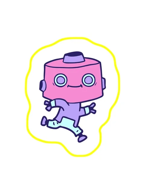 Radioactive glowing animation of cartoon android image Stock Footage 324370806
