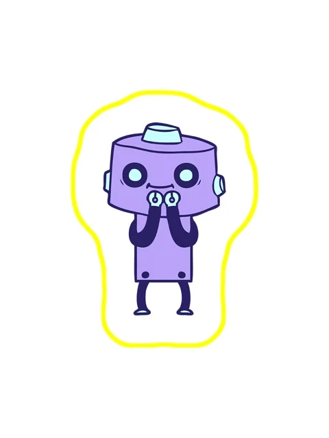 Radioactive glowing animation of cartoon android doodle Stock Footage 324374845