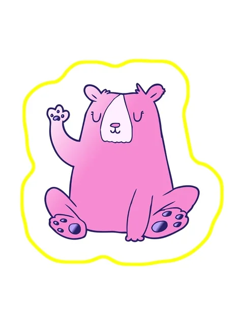 Radioactive glowing animation of cartoon bear wave Stock Footage 324178766