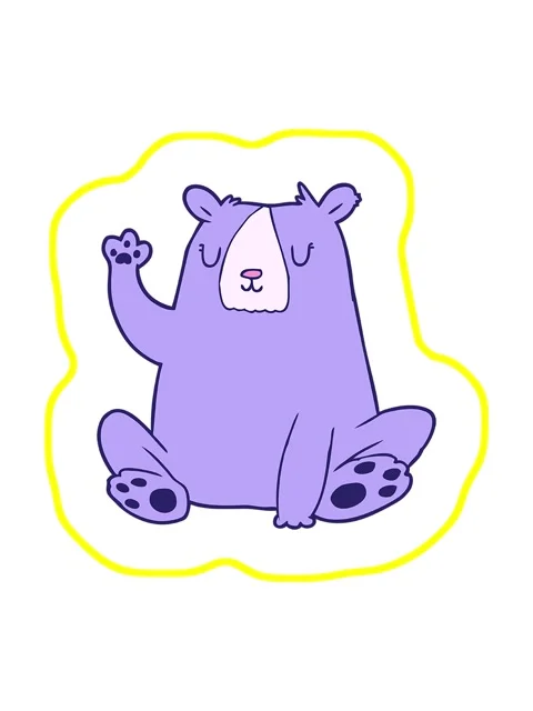 Radioactive glowing animation of cartoon bear waving Stock Footage 324282657
