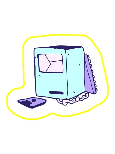 Radioactive glowing animation of cartoon broken old computer Stock Footage 324427918