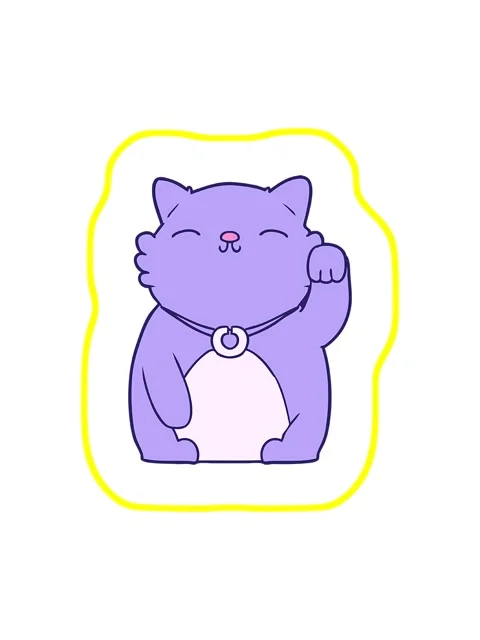 Radioactive glowing animation of cartoon cat waving Stock Footage 324282289
