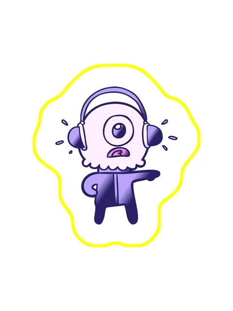 Radioactive glowing animation of cartoon cyclops alien spaceman listening t.. Stock Footage 324486993
