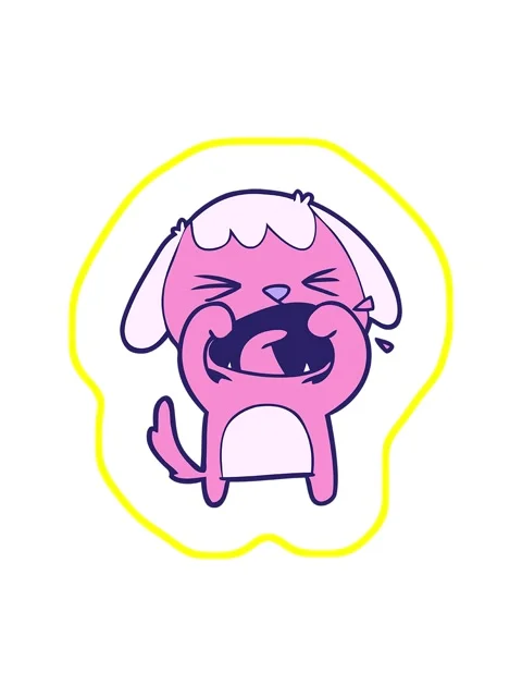 Radioactive glowing animation of cartoon dog barking design Stock Footage 324070042