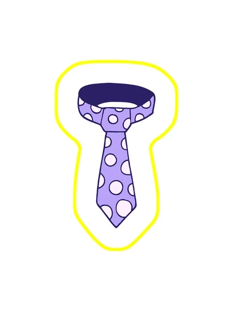 Radioactive glowing animation of cartoon doodle patterned tie Stock Footage 324249249