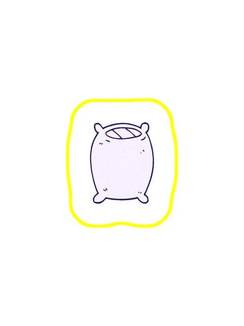 Radioactive glowing animation of cartoon doodle bedtime pillow Stock Footage 324251201