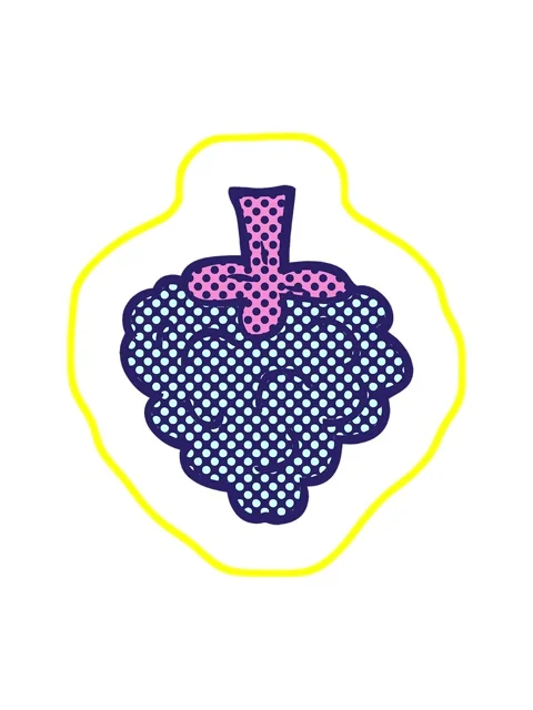 Radioactive glowing animation of cartoon doodle raspberry Stock Footage 324281792