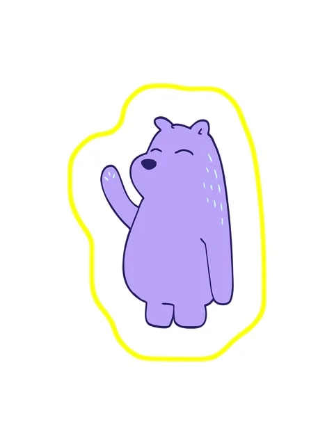 Radioactive glowing animation of cartoon doodle bear waving Stock Footage 324299494