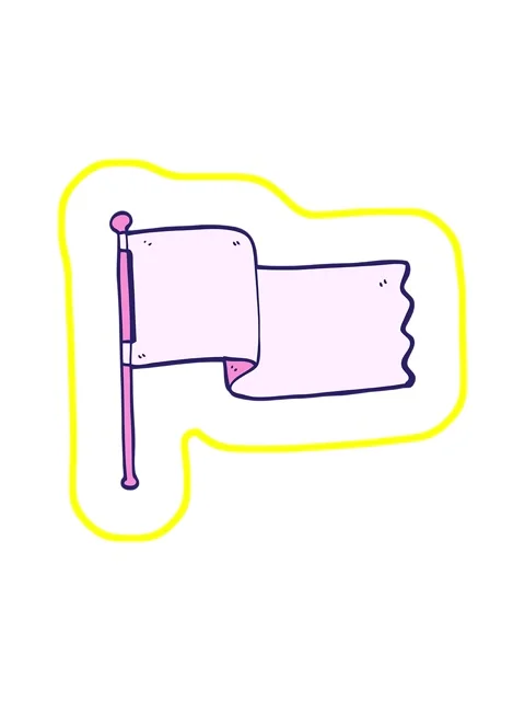Radioactive glowing animation of a cartoon doodle white flag waving Stock Footage 324315760