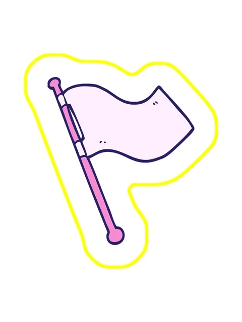 Radioactive glowing animation of cartoon doodle white flag waving Stock Footage 324322841