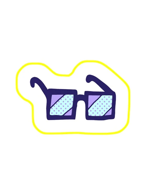 Radioactive glowing animation of cartoon doodle square spectacles Stock Footage 324388254