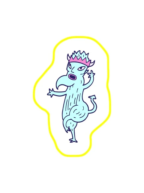Radioactive glowing animation of cartoon doodle devil Stock Footage 324391043