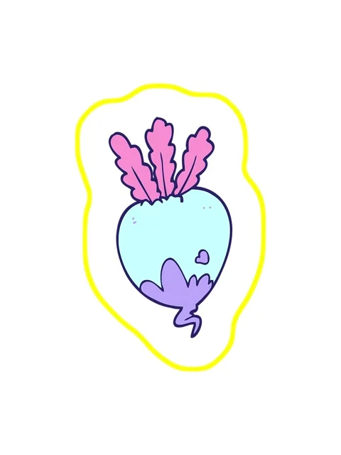 Radioactive glowing animation of cartoon doodle beet root Stock Footage 324396135