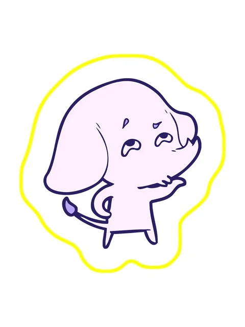 Radioactive glowing animation of a cartoon elephant remembering Stock Footage 324388804