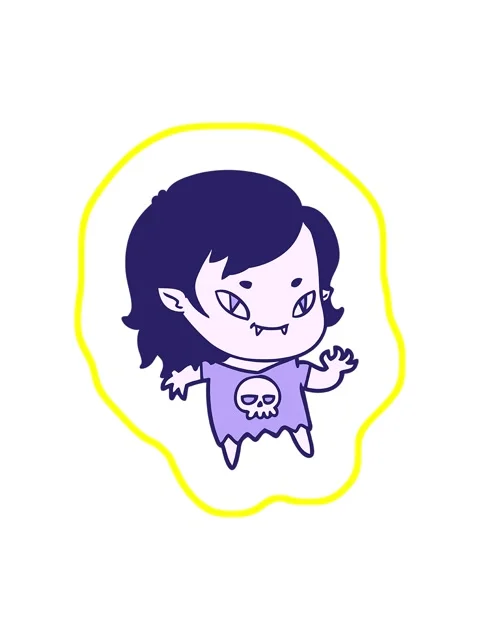 Radioactive glowing animation of cartoon friendly vampire girl waving Stock Footage 324164711
