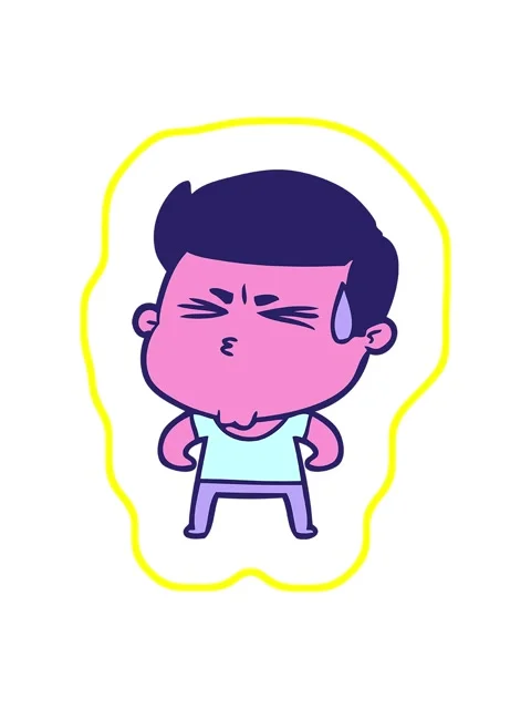 Radioactive glowing animation of cartoon man sweating Stock Footage 324125624