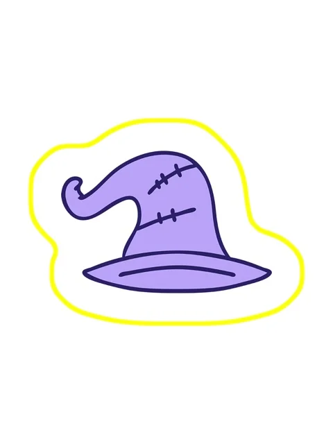 Radioactive glowing animation of cartoon of an old wizard hat Stock Footage 324482241