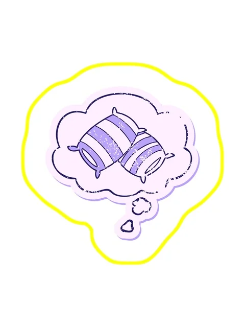 Radioactive glowing animation of cartoon pillows with thought bubble as a d.. Stock Footage 324194087