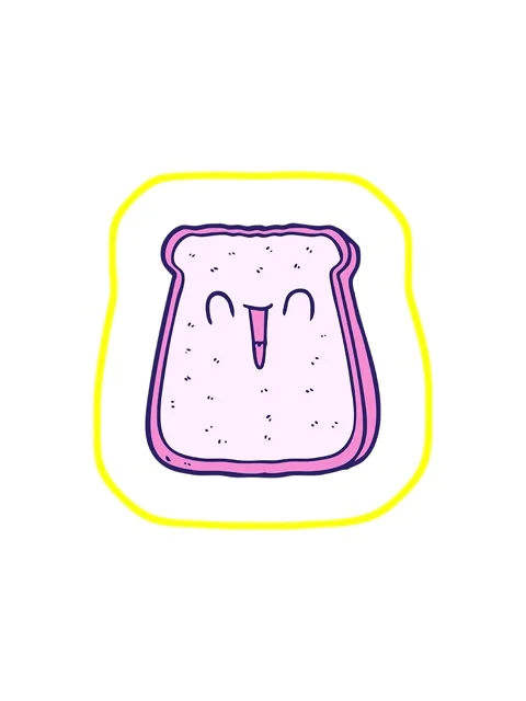 Radioactive glowing animation of cartoon slice of bread Stock Footage 324332218