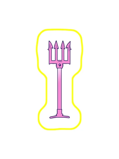 Radioactive glowing animation of cartoon trident Stock Footage 324042647