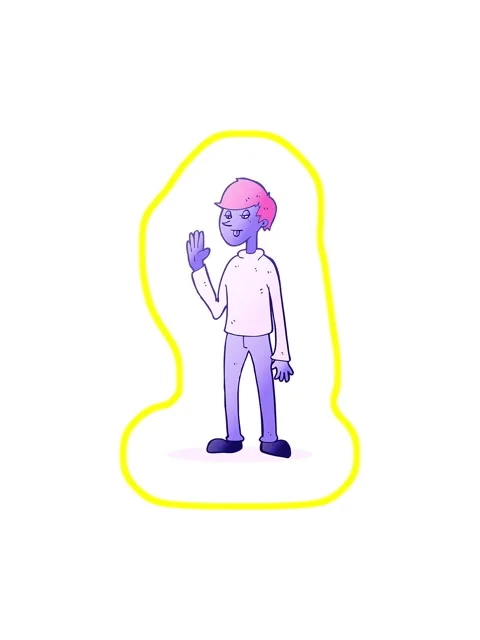 Radioactive glowing animation of cartoon waving man Stock Footage 324141486