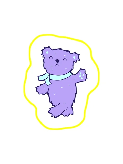 Radioactive glowing animation of cartoon waving teddy bear Stock Footage 324342781