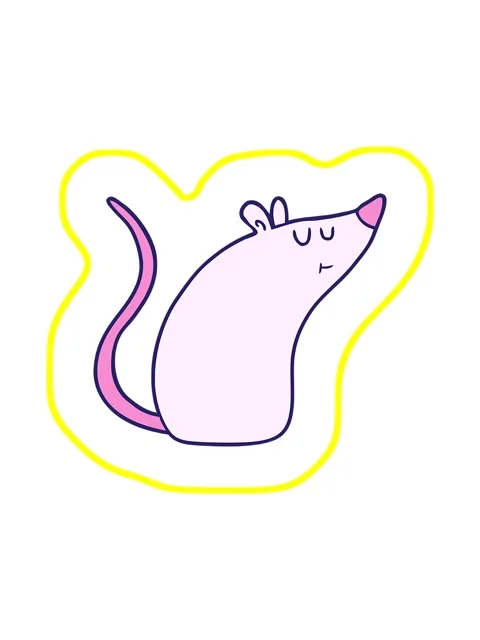 Radioactive glowing animation of cartoon white mouse Stock Footage 324062801