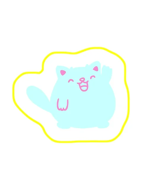 Radioactive glowing animation of cat waving Stock Footage 324040092